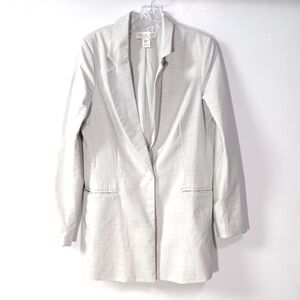 Rachel Zoe One Button Blazer Jacket Gray Plaid  Size M